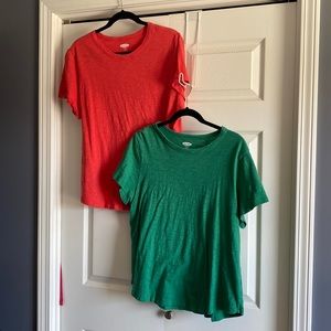 Lot of two Old Navy lightweight tees / orange and green